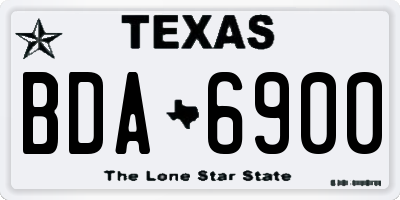 TX license plate BDA6900