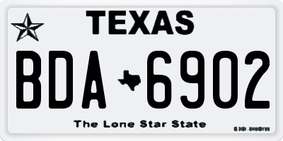 TX license plate BDA6902