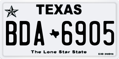 TX license plate BDA6905