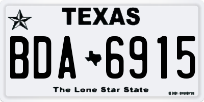 TX license plate BDA6915