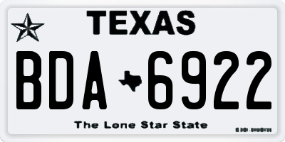 TX license plate BDA6922
