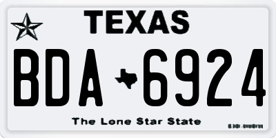 TX license plate BDA6924