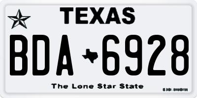 TX license plate BDA6928