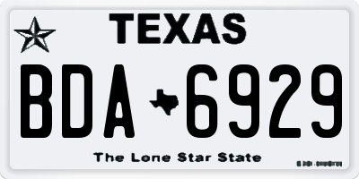 TX license plate BDA6929
