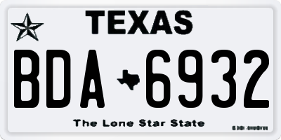 TX license plate BDA6932