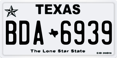 TX license plate BDA6939