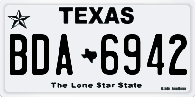 TX license plate BDA6942