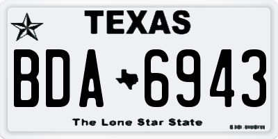 TX license plate BDA6943