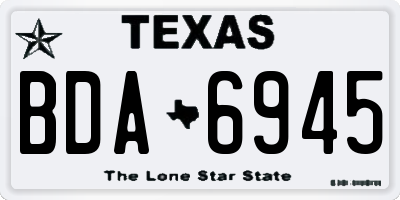 TX license plate BDA6945