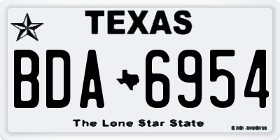 TX license plate BDA6954