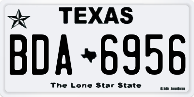 TX license plate BDA6956