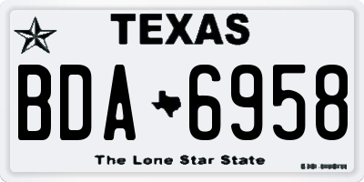 TX license plate BDA6958