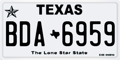TX license plate BDA6959