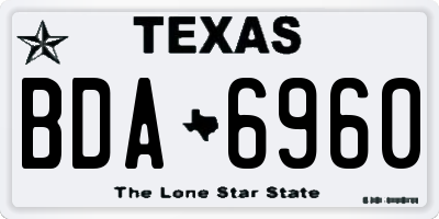 TX license plate BDA6960