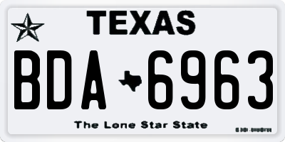 TX license plate BDA6963