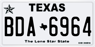 TX license plate BDA6964