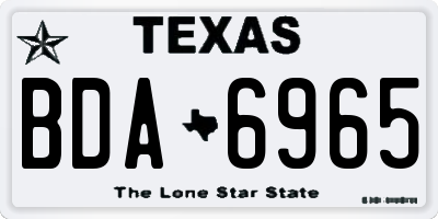TX license plate BDA6965