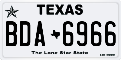 TX license plate BDA6966
