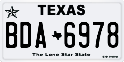 TX license plate BDA6978