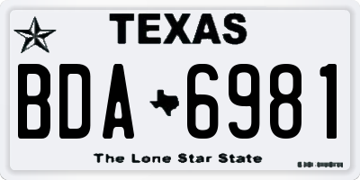 TX license plate BDA6981