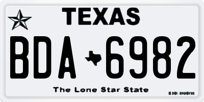TX license plate BDA6982