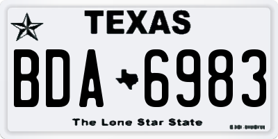 TX license plate BDA6983