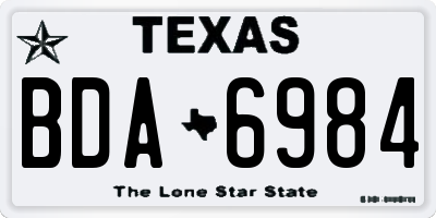 TX license plate BDA6984