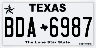 TX license plate BDA6987