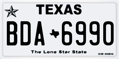 TX license plate BDA6990