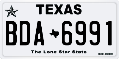 TX license plate BDA6991