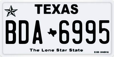 TX license plate BDA6995