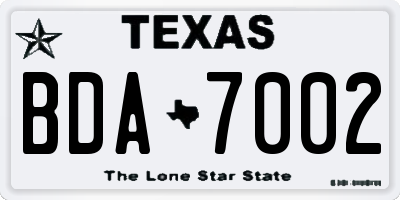 TX license plate BDA7002