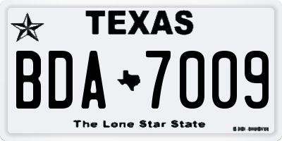 TX license plate BDA7009