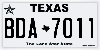 TX license plate BDA7011