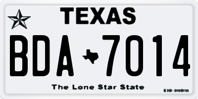 TX license plate BDA7014