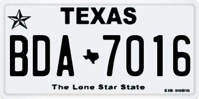 TX license plate BDA7016
