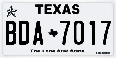 TX license plate BDA7017