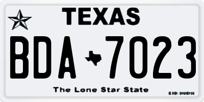 TX license plate BDA7023
