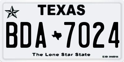 TX license plate BDA7024