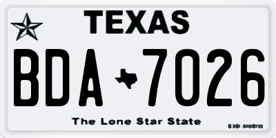 TX license plate BDA7026