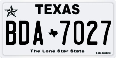 TX license plate BDA7027