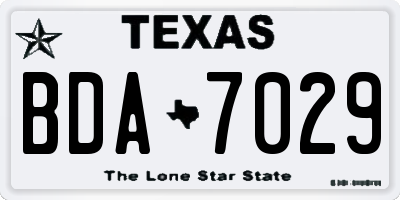TX license plate BDA7029
