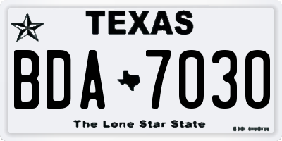 TX license plate BDA7030
