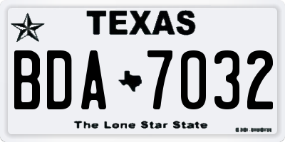 TX license plate BDA7032