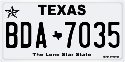 TX license plate BDA7035