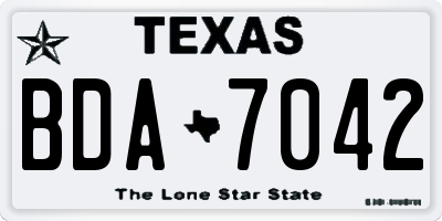 TX license plate BDA7042