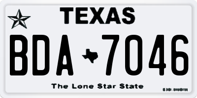 TX license plate BDA7046