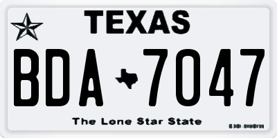 TX license plate BDA7047
