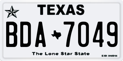 TX license plate BDA7049