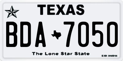 TX license plate BDA7050